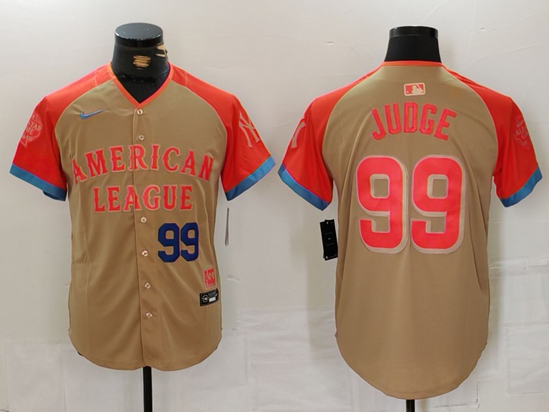 Men New York Yankees #99 Judge Orange All star 2024 Nike MLB Jersey style 3